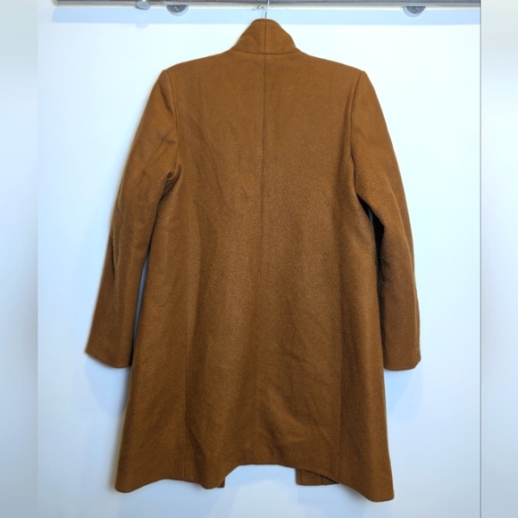 Brown Longline Funnel Neck Coat Size Small - Picture 2 of 8